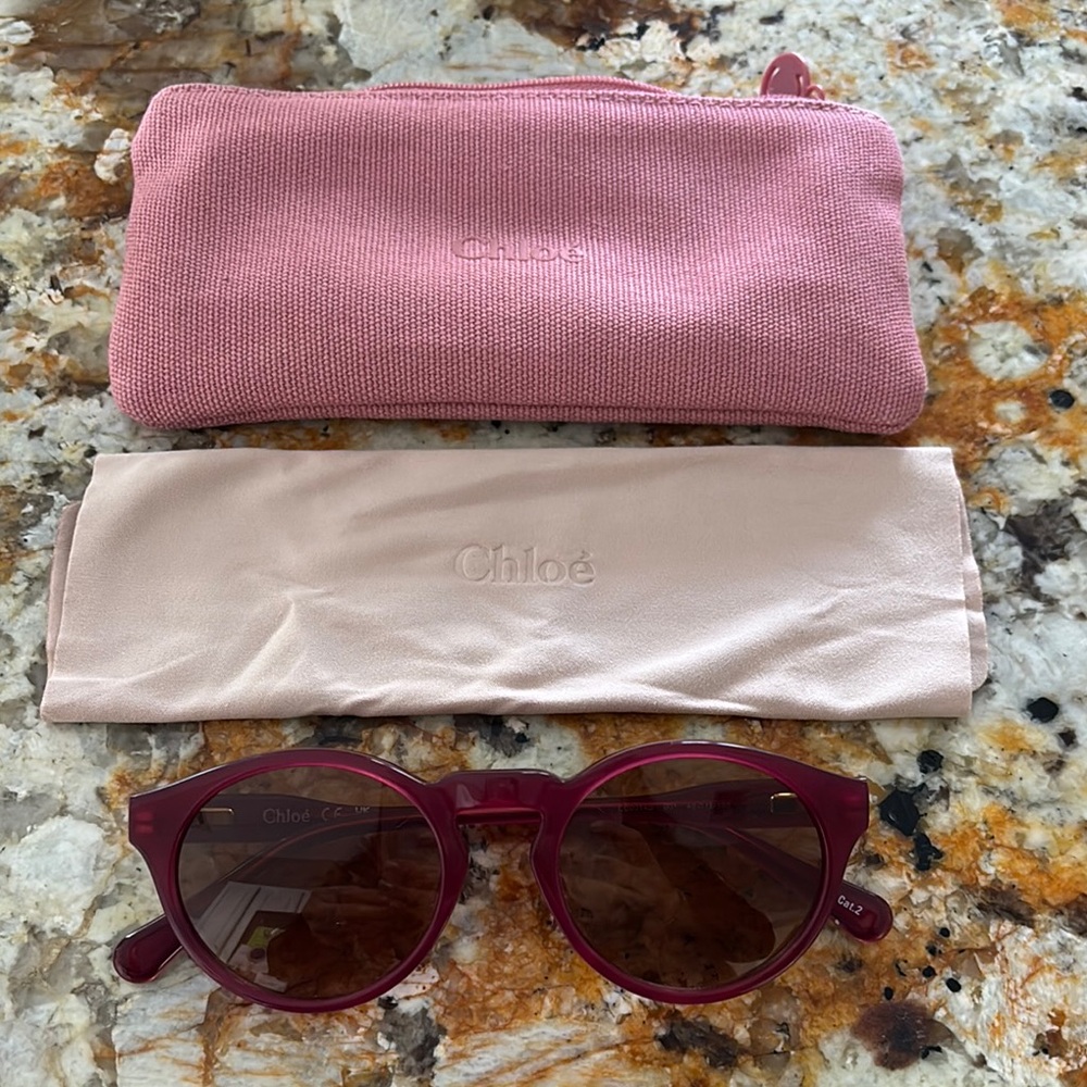 Chloé Pink Sunglasses with Case